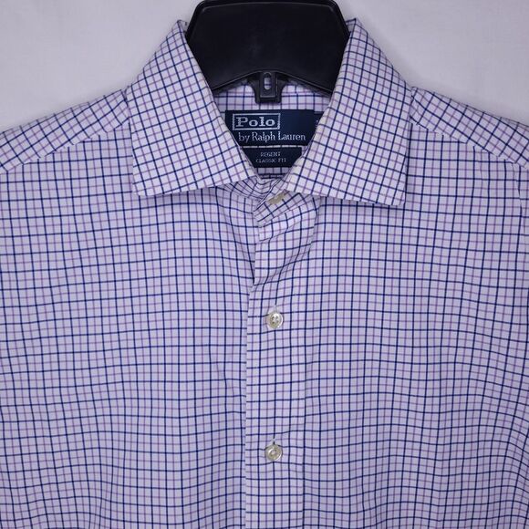 Polo Ralph Lauren Shirt Mens 15.5 Check Regent Classic Fit - Picture 1 of 11
